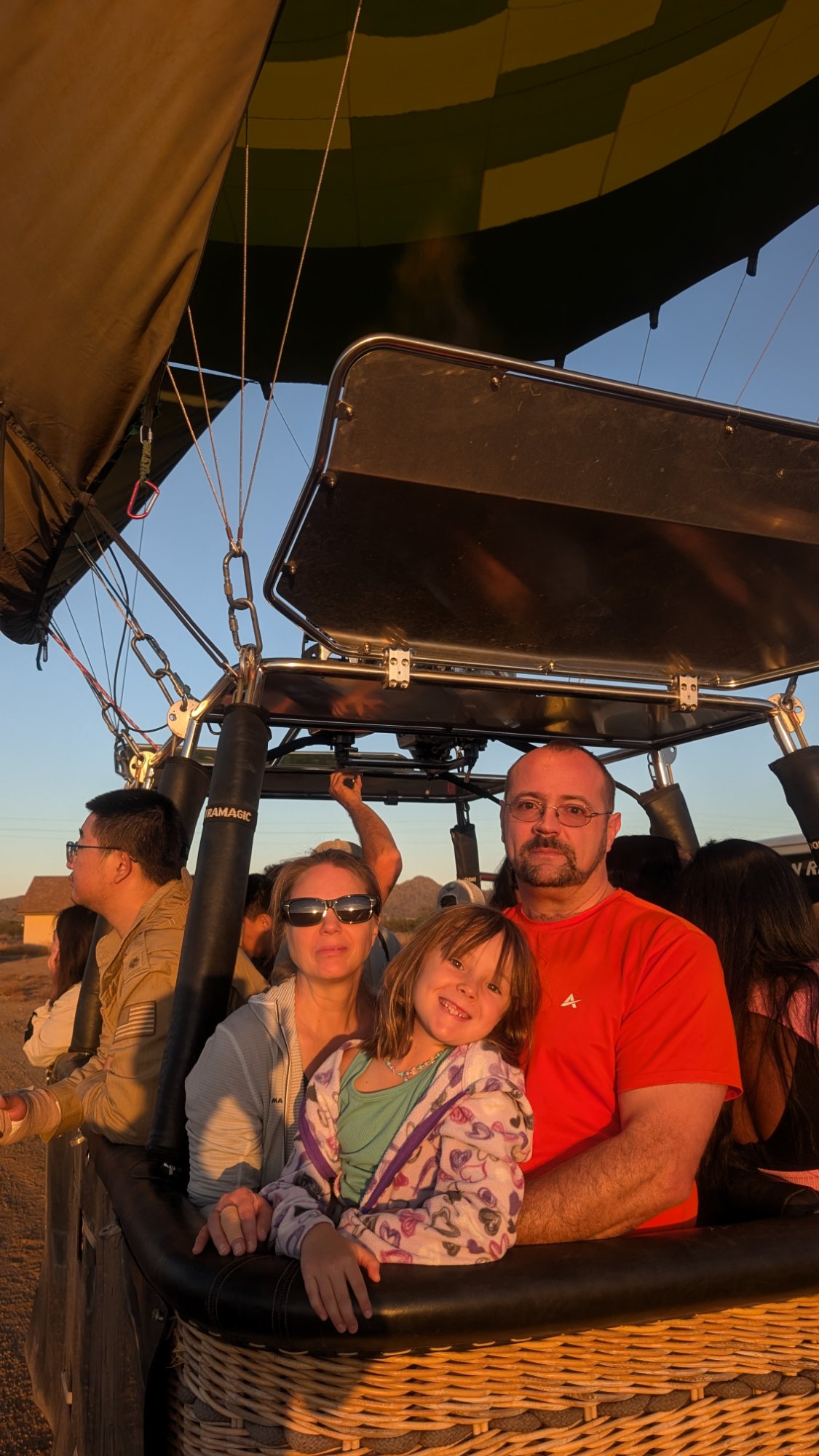 Matt and family in a hot air balloon